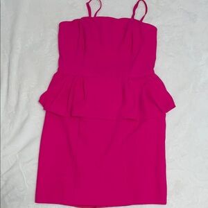 Express Pink Peplum Mini Dress Spaghetti Strap Cocktail #C027